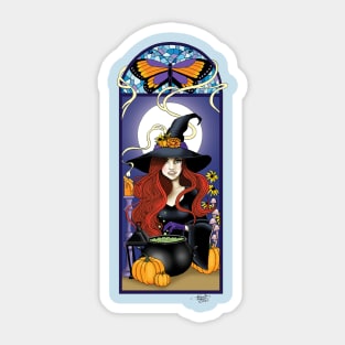 Art Nouveau Witch Sticker